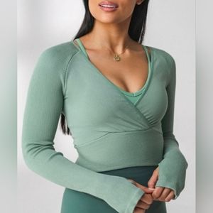 Balance Athletica Infinity Wrap Top- Color Aquamarine